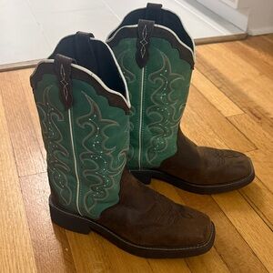 Justin Gypsy Raya Western Women’s Brown and Turquoise Cowboy Boots